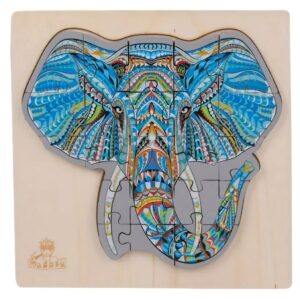 Puzzle Drewniane – Słoń z Dżungli