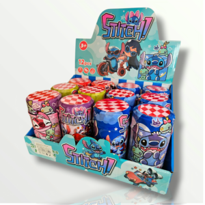 Zestaw Niespodzianka Stitch – Kolorowa Puszka z Figurką i Gadżetami (Losowy Wariant)