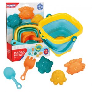 Silikonowe Wiaderko z Akcesoriami – Idealne na plażę i do piaskownicy!
